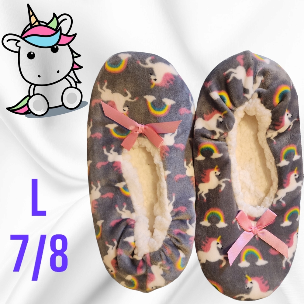 Ladies Unicorn Slippers L